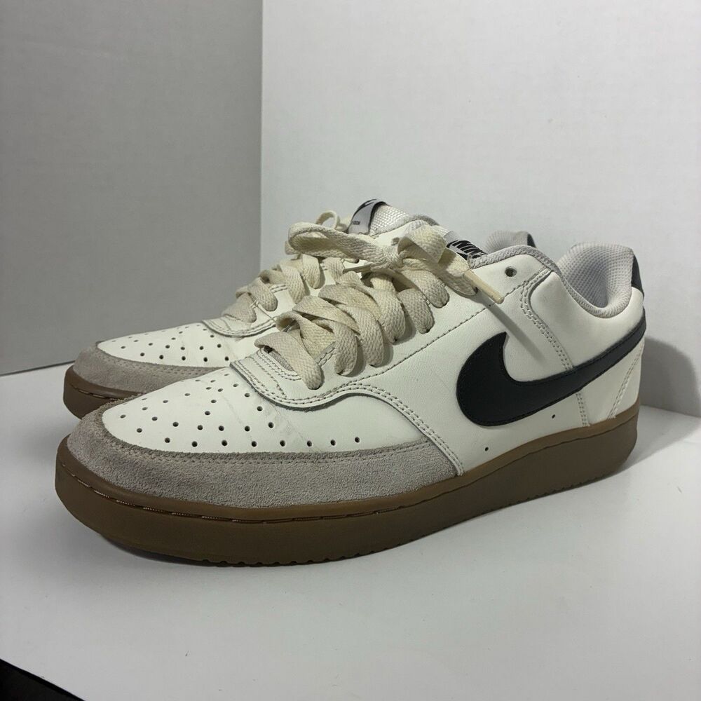 Nike Court Vision Low Men’s Size 9 Sail Black Gum Sneakers FQ8075-133